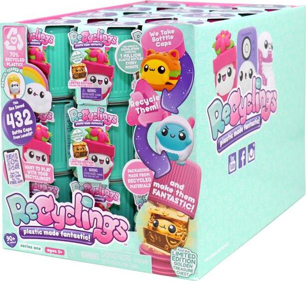 ReCyclings Bottle Cap Mystery Figure Pack (Recycled Pencil Toppers) (assorted)