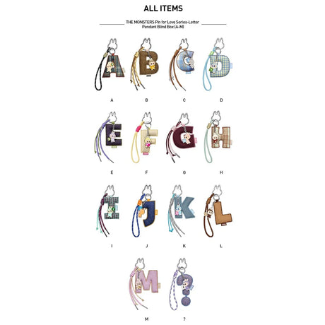 Labubu Pin for Love LETTER A-M