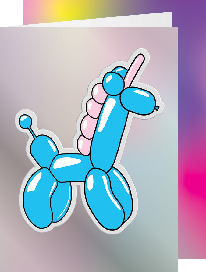 Big Puffy Balloon Animal Greeting Card
