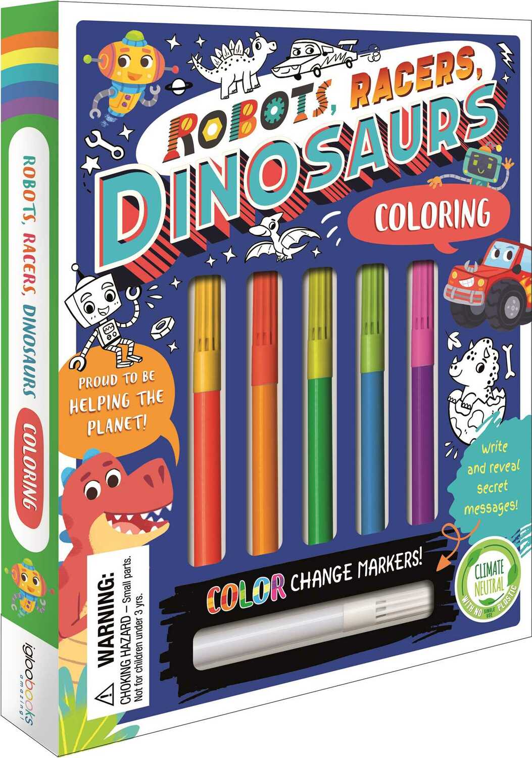 Robots, Racers, Dinosaurs Coloring Set: with Color-Changing Markers