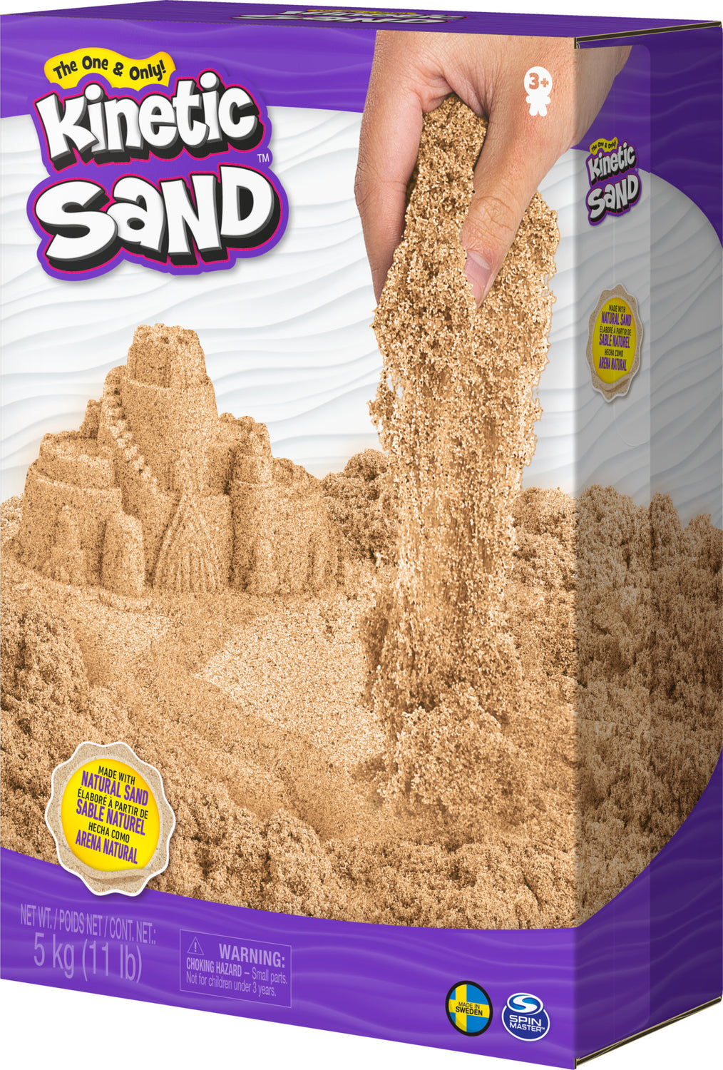 Kinetic Sand, 5kg (11lb) of All-Natural Brown Sensory Toys Play Sand for Mixing, Molding and Creating