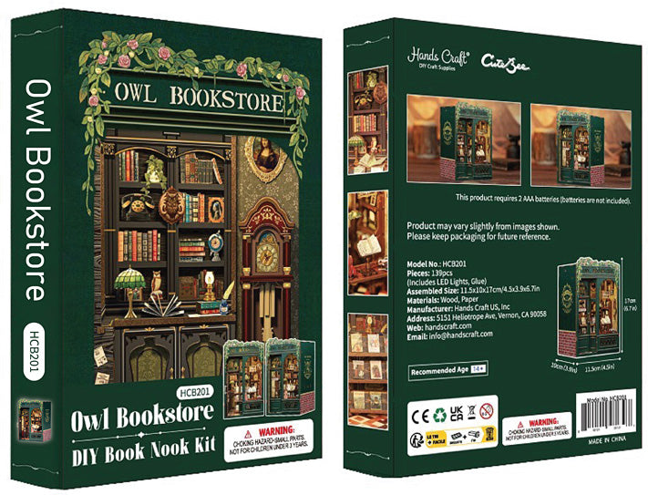 Owl Bookstore DIY Book Nook Kit