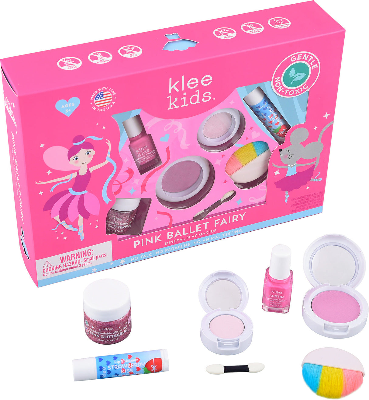 Klee Kids Pink Ballet Fairy Mineral Play Makeup Kit