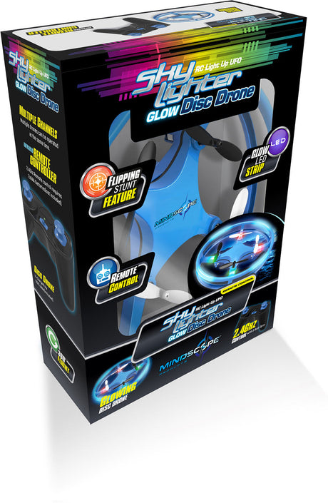 Sky Lighter Glow Disc Drone - RC Light Up UFO Blue