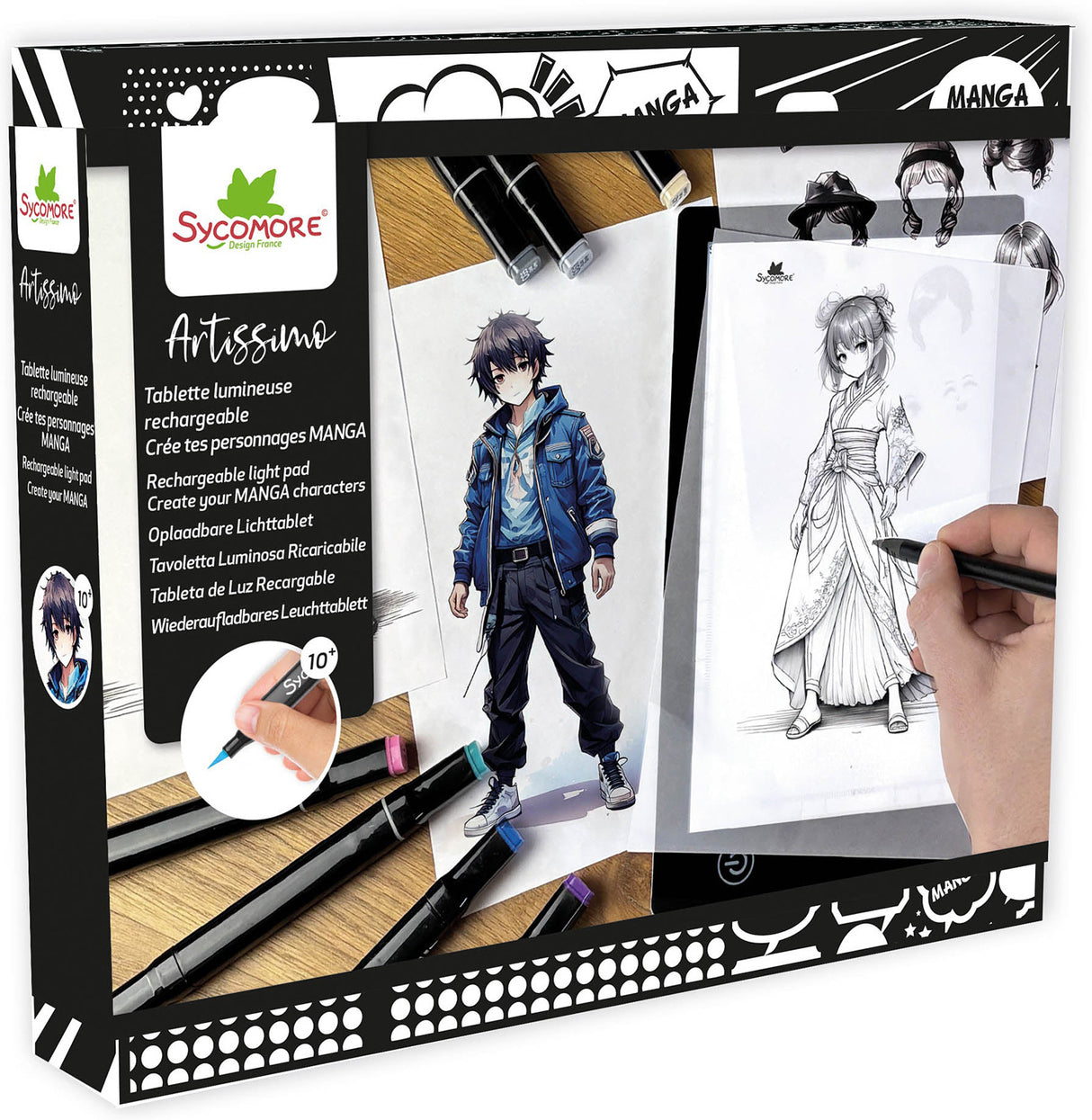Sycomore Artissimo Create Your Manga Characters Rechargeable Light Pad