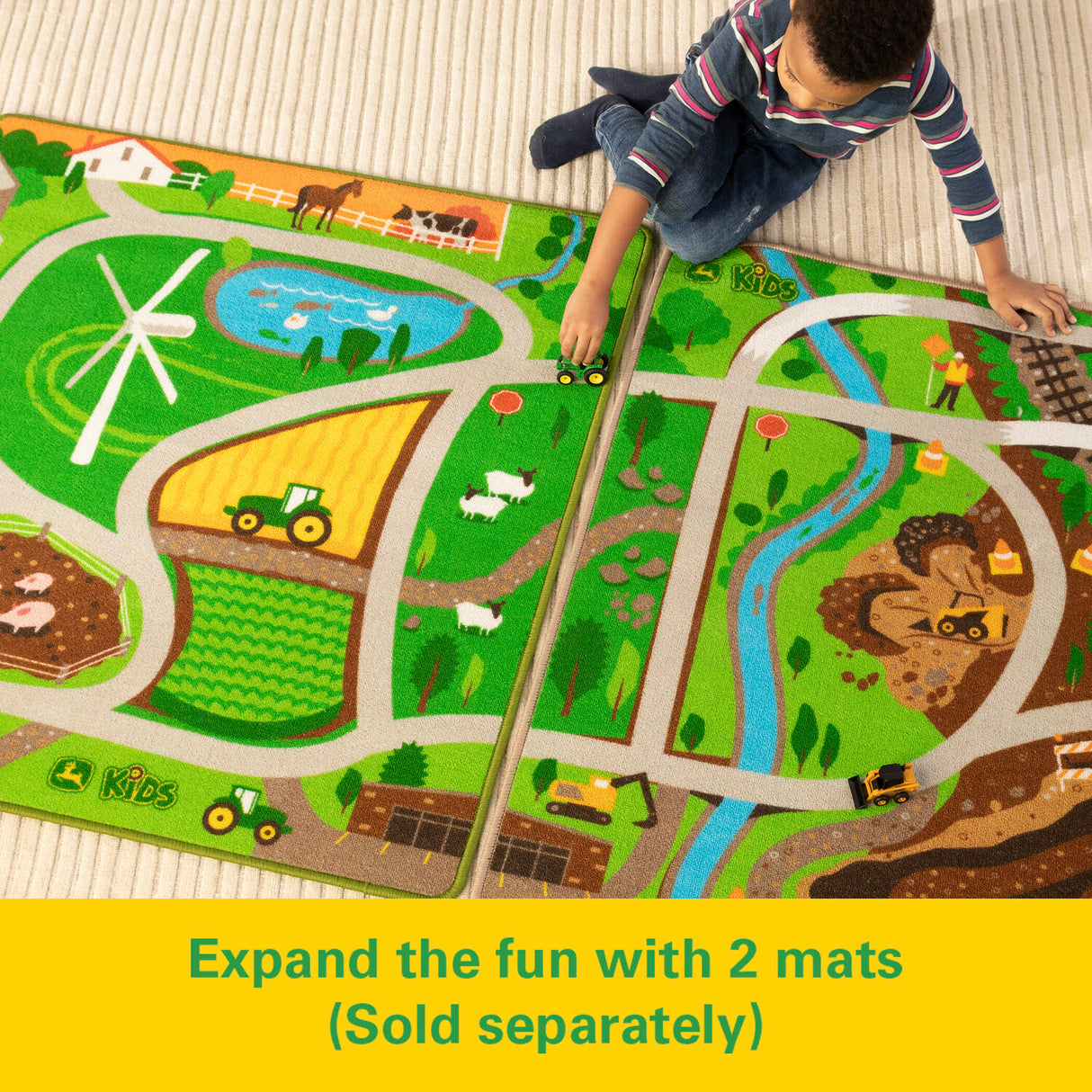 John Deere Rug Playmat Farm With Tractor (Assorted)