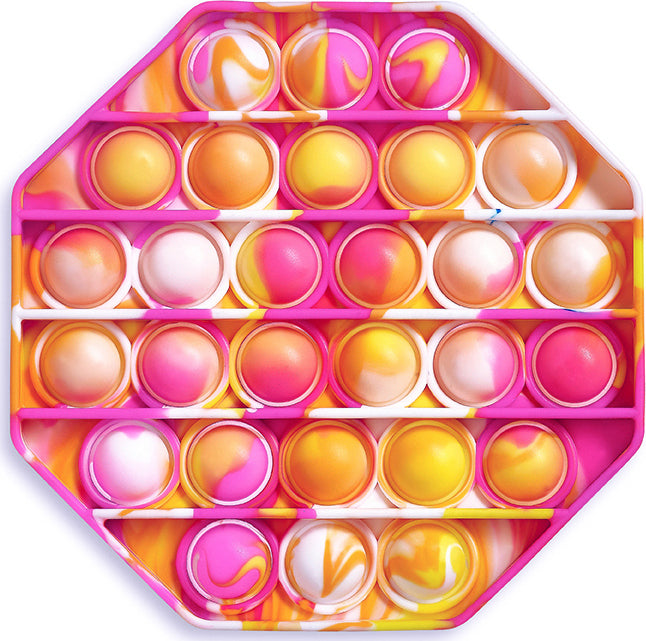 OMG Pop Fidgety -Tie-Dye PINK/WHITE/ORANGE OCTAGON