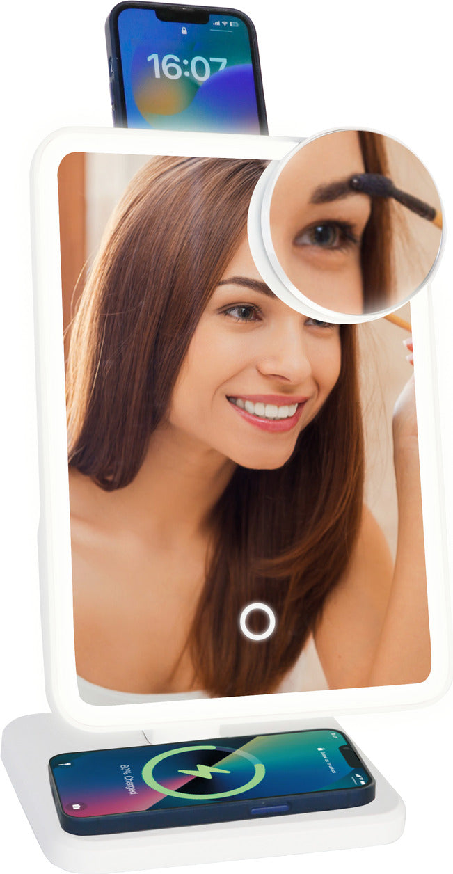 Vanity Mirror with Bluetooth Speaker - White