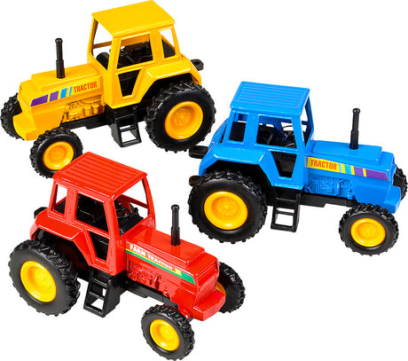 3.75" Die-cast Pull Back Farm Tractors