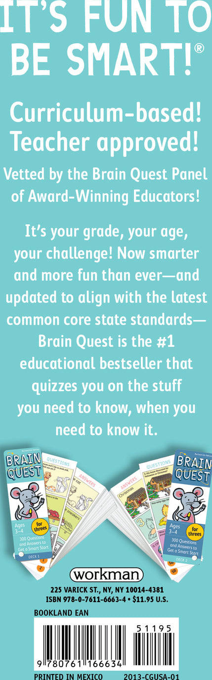 Brain Quest for Threes Q&A Cards: 300 Questions and Answers to Get a Smart Start. Teacher-approved!