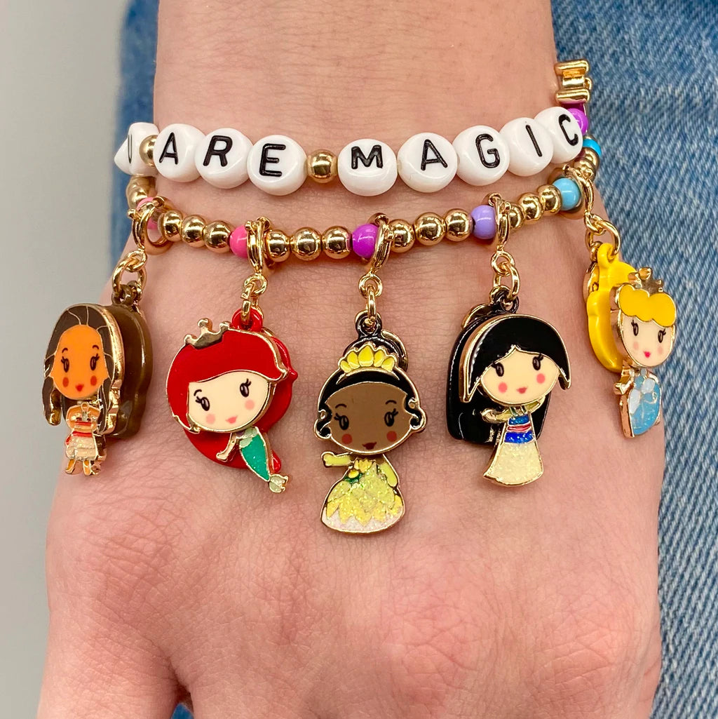 Gold Disney Princess Stretch Bead Bracelet