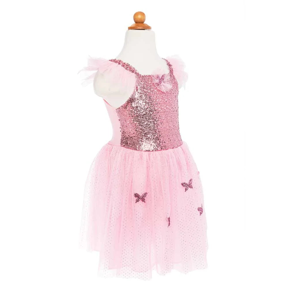 Pink Sequins Butterfly Dress & Wings