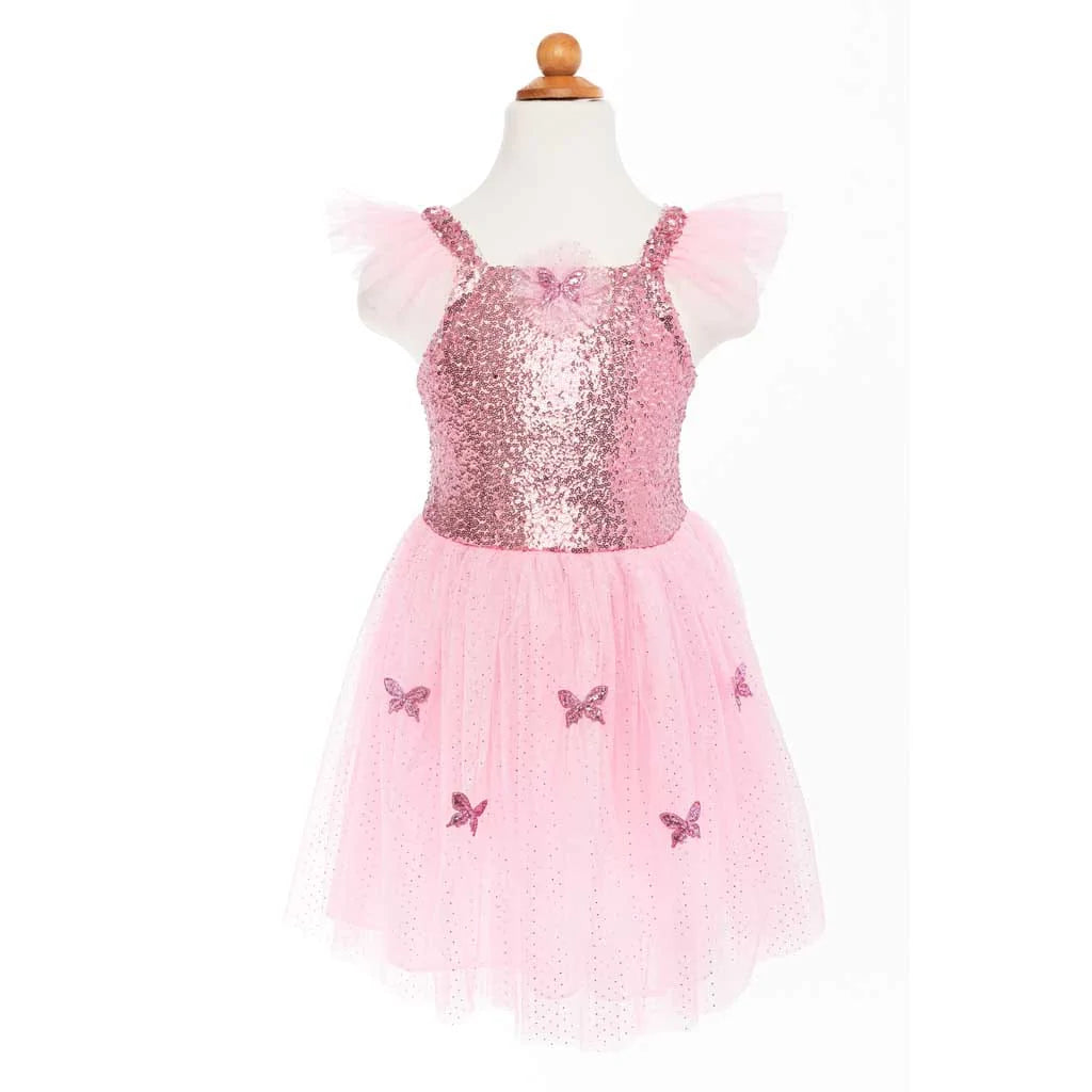 Pink Sequins Butterfly Dress & Wings