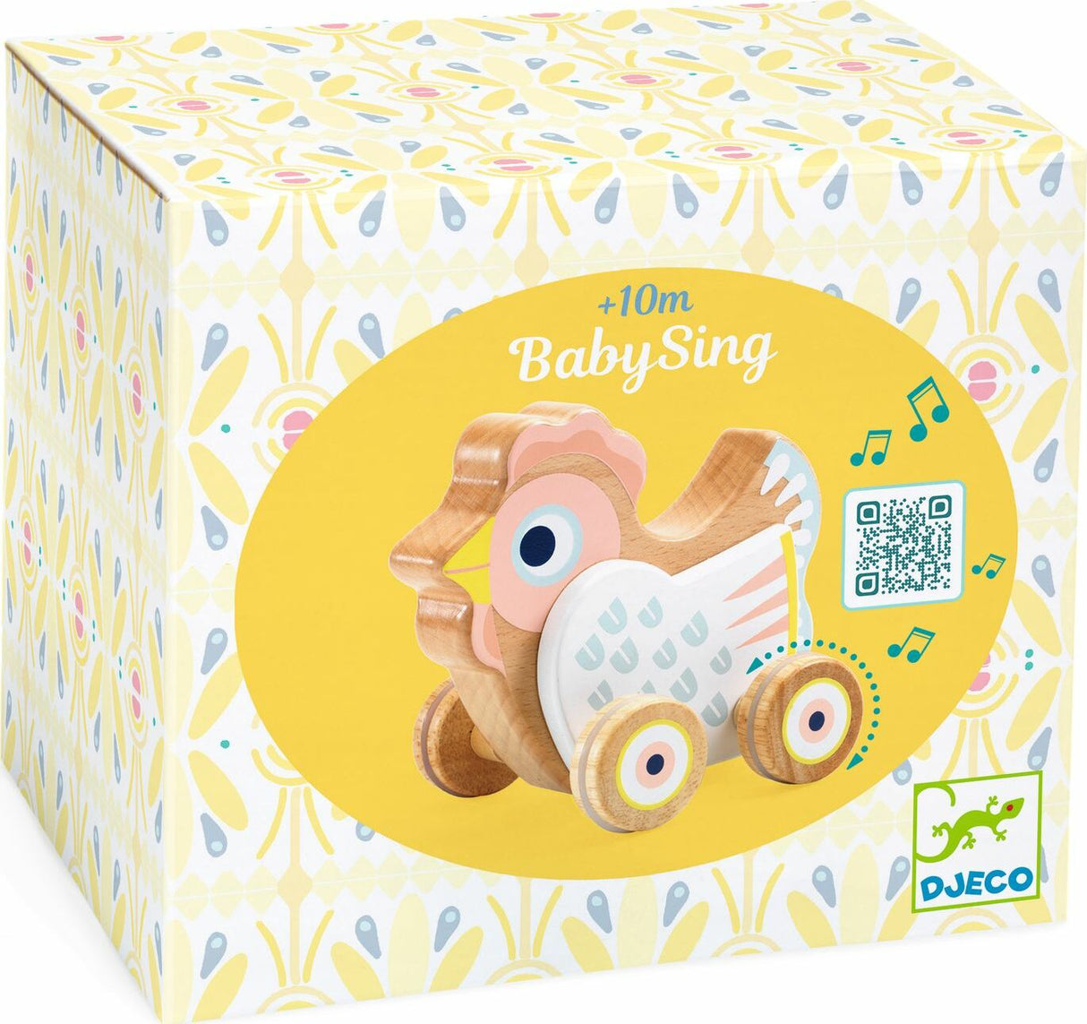 BabySing Wooden Chicken Musical Push Toy