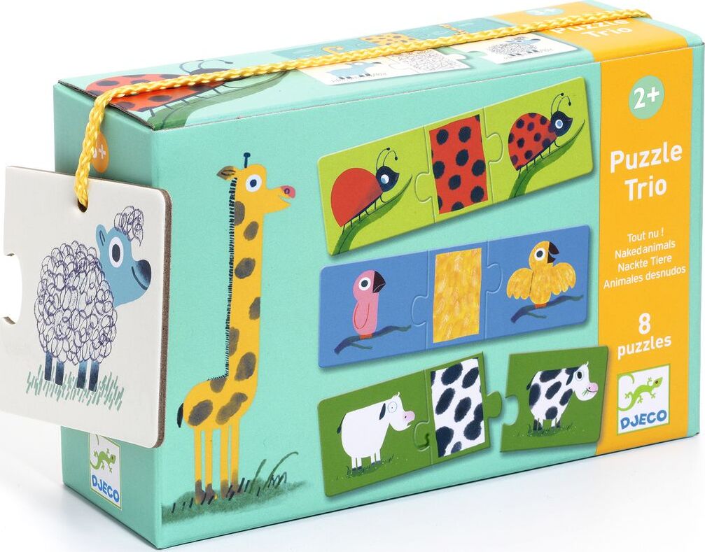 DJECO Naked Animals Puzzle Trio Matching Activity
