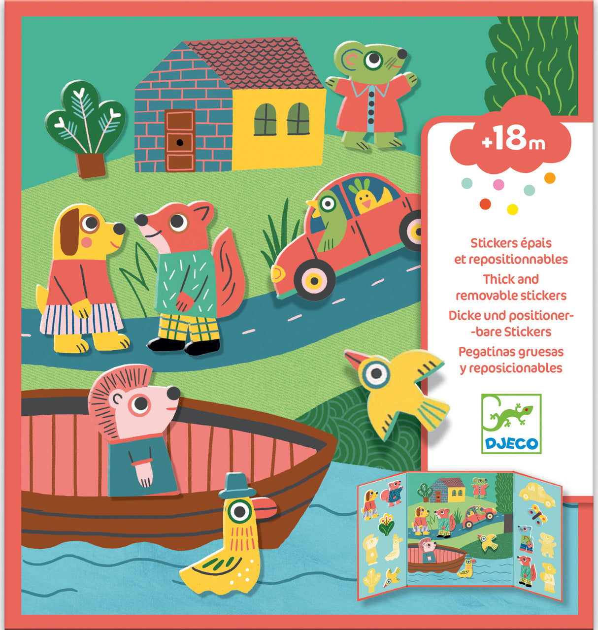 Djeco Animals Toddler Repositionable Sticker Book Activity