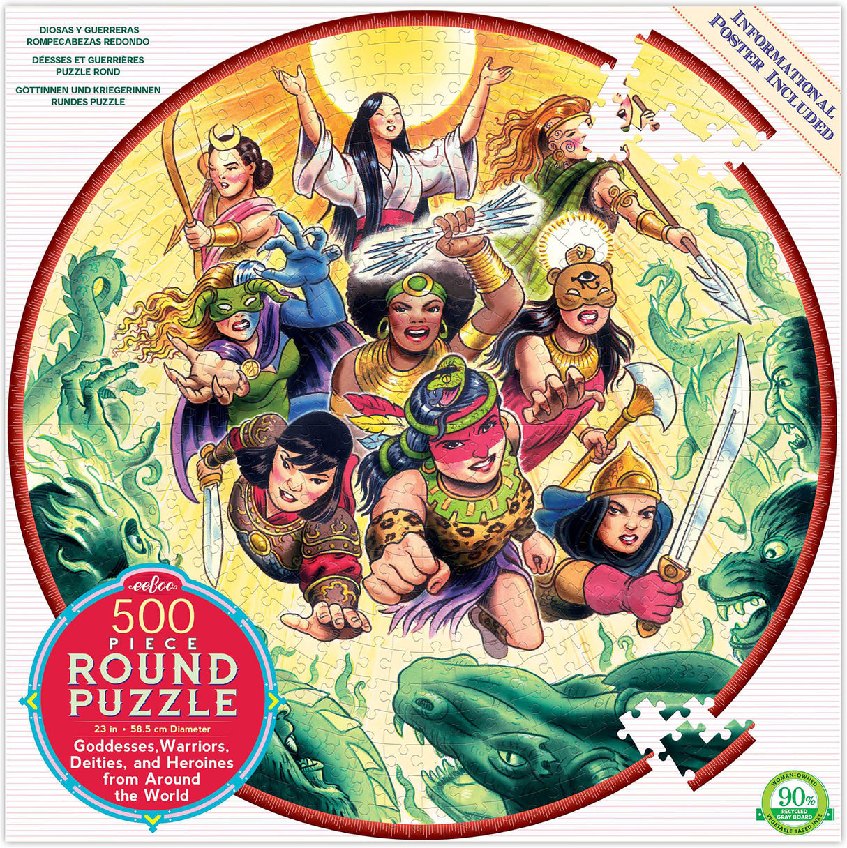 Goddesses and Warriors 500 Piece Round Puzzle