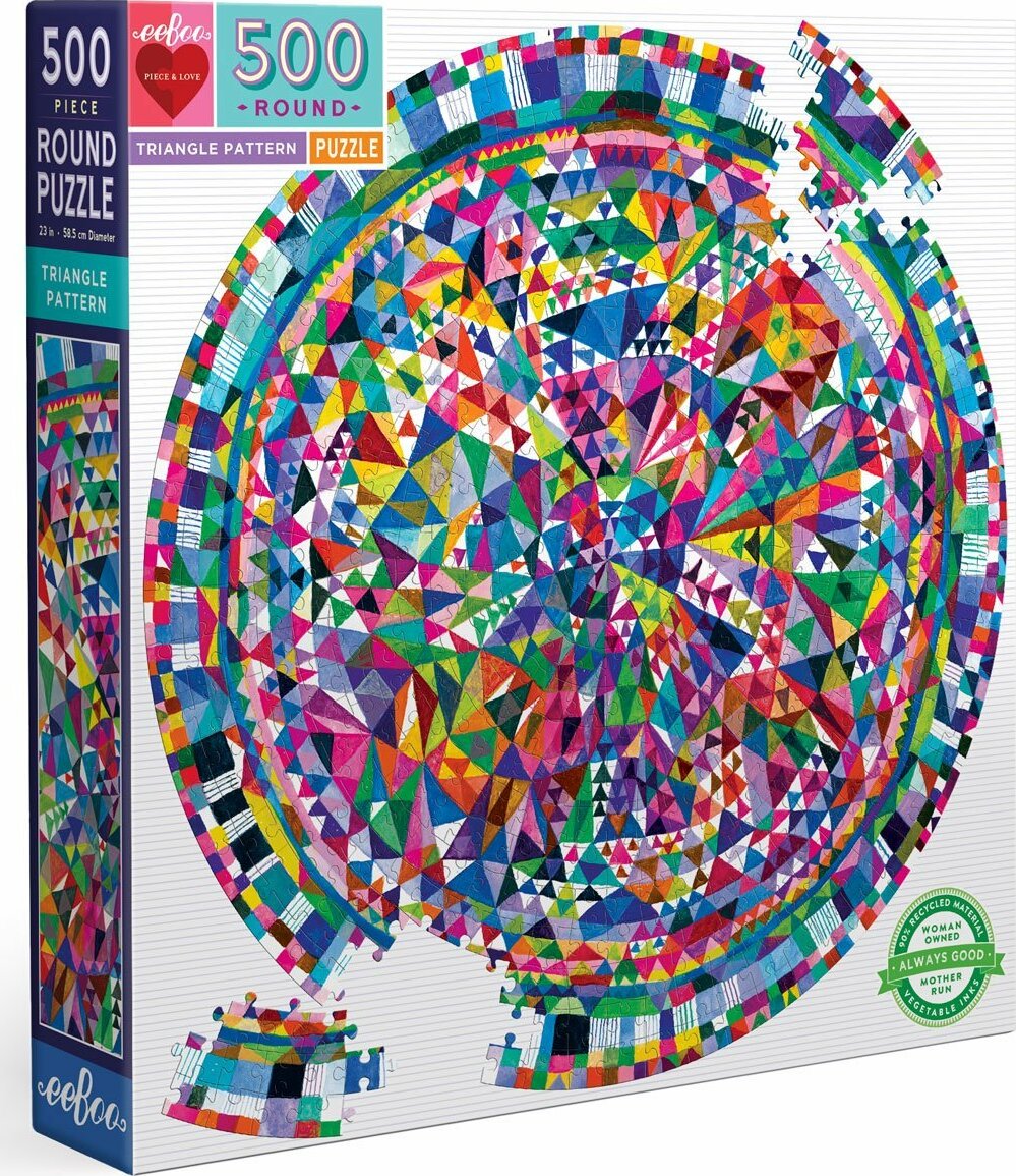 Triangle Pattern 500 Piece Round Puzzle
