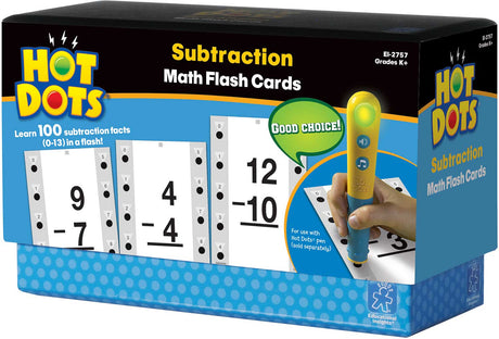 Hot Dots Math Flash Cards - Subtraction