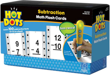 Hot Dots Math Flash Cards - Subtraction