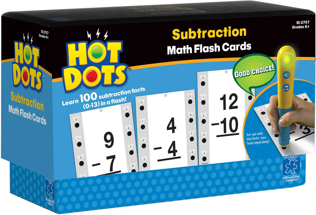 Hot Dots Math Flash Cards - Subtraction