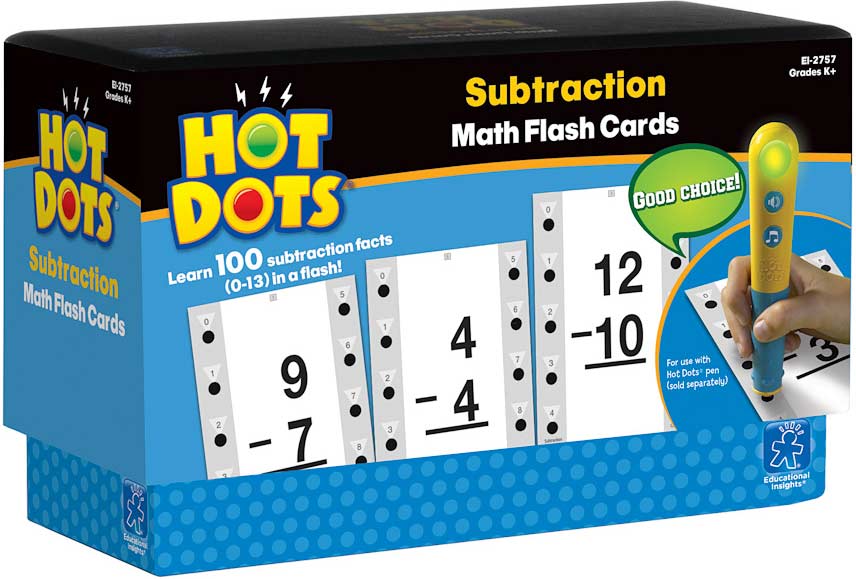 Hot Dots Math Flash Cards - Subtraction