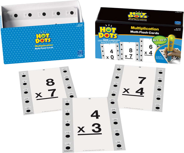Hot Dots Math Flash Cards - Multiplication