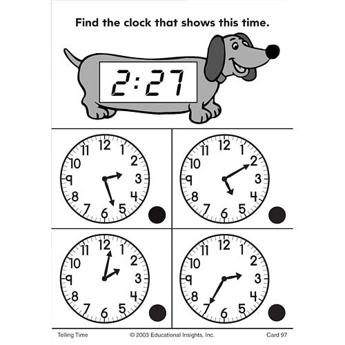 Hot Dots Math Flash Cards - Telling Time