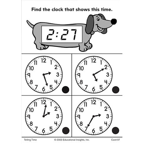 Hot Dots Math Flash Cards - Telling Time