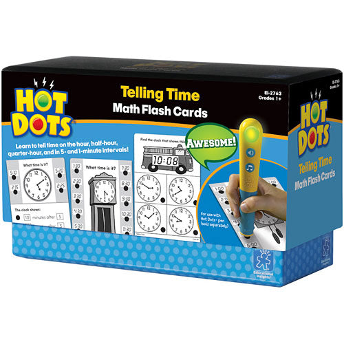 Hot Dots Math Flash Cards - Telling Time