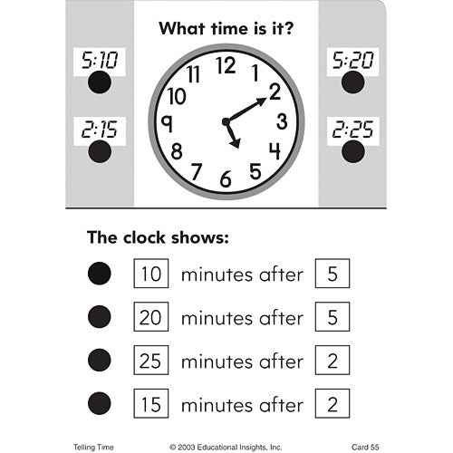 Hot Dots Math Flash Cards - Telling Time
