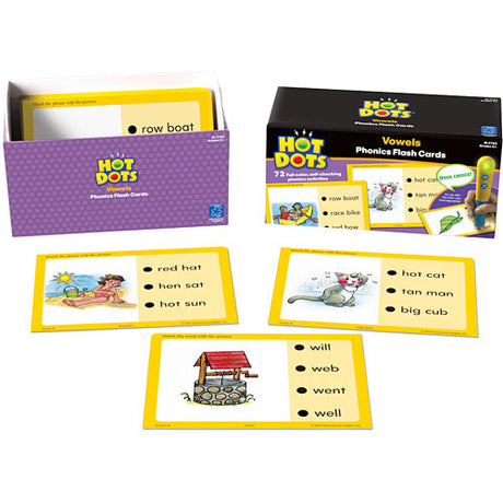 Hot Dots Phonics Flash Cards - Vowels