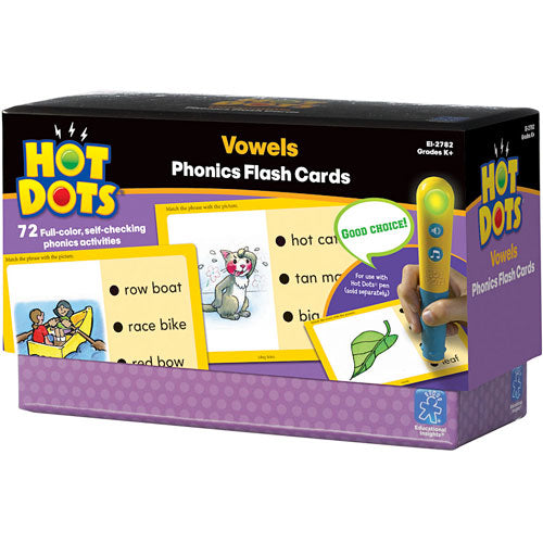 Hot Dots Phonics Flash Cards - Vowels