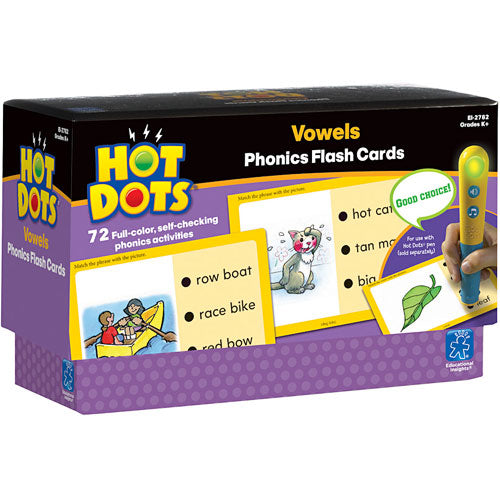 Hot Dots Phonics Flash Cards - Vowels