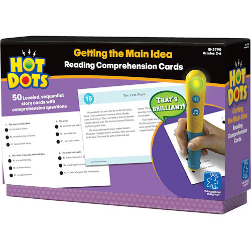 Hot Dots Reading Comprehension Card Set - Getting the Main Idea