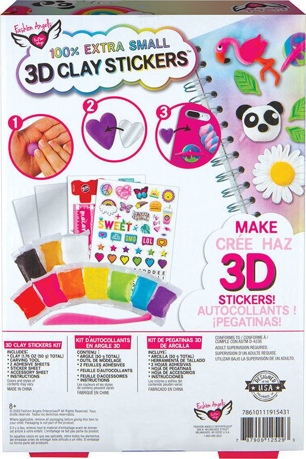 100% Extra Small Mini Clay 3D Stickers