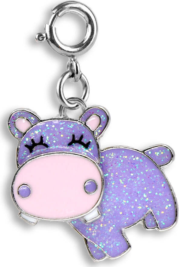 Glitter Swivel Hippo Charm