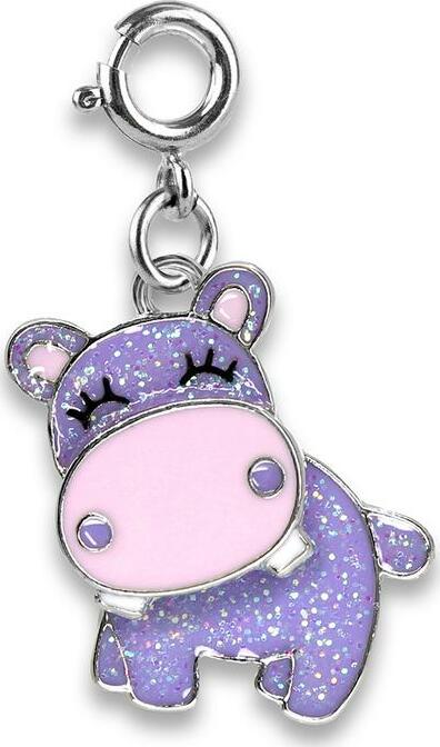 Glitter Swivel Hippo Charm