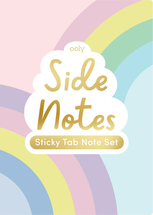 Side Notes Sticky Tab Note Pad - Pastel Rainbows