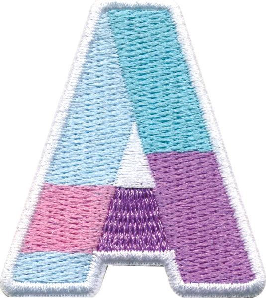 Initial A Color Block Sticker Patch