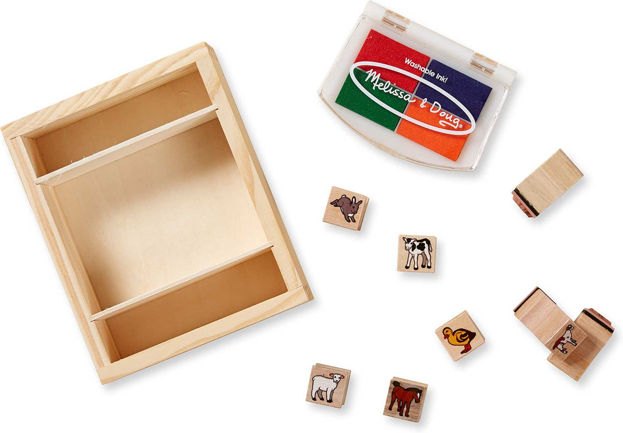 Wooden Stamp Set - Baby Farm Animals
