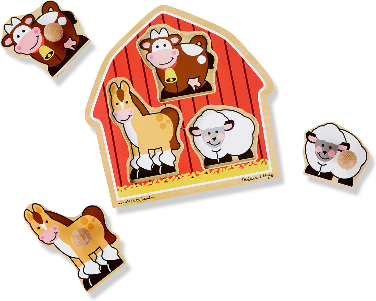 Barnyard Animals Jumbo Knob Puzzle - 3 Pieces