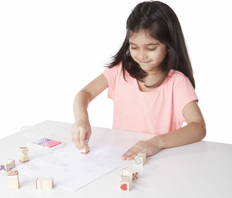 Wooden Stamp Set - Butterflies and Hearts
