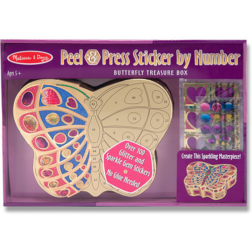 Peel  Press Sticker By Number  Butterfly Treasure Box