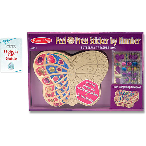 Peel  Press Sticker By Number  Butterfly Treasure Box