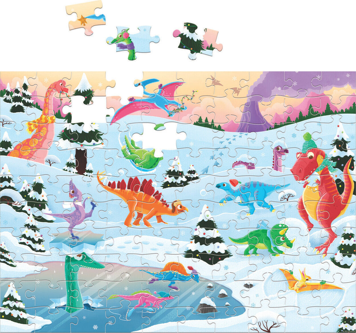 Puzzle: Holiday Dinosaurs (100 pc)