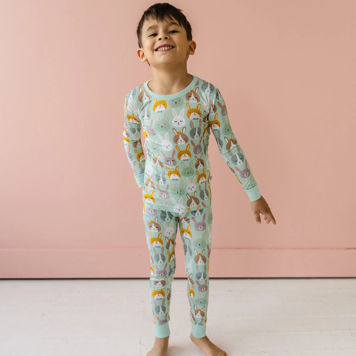 LIMITED EDITION Rad Rabbits Two-Piece Bamboo Viscose Pajama Set 7/8