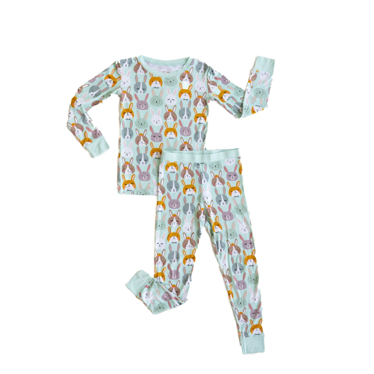 LIMITED EDITION Rad Rabbits Two-Piece Bamboo Viscose Pajama Set 7/8