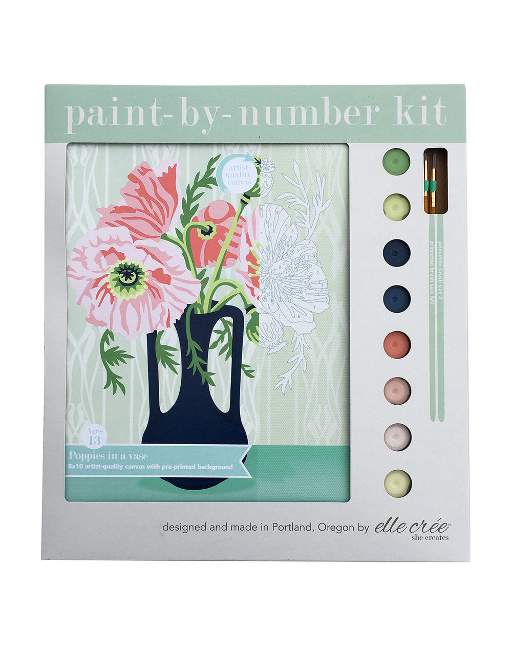 Paint-by-Number Peonies Vase