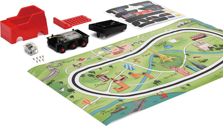 PlaySTEAM Line Tracking Sightseeing Bus with Landmark Route